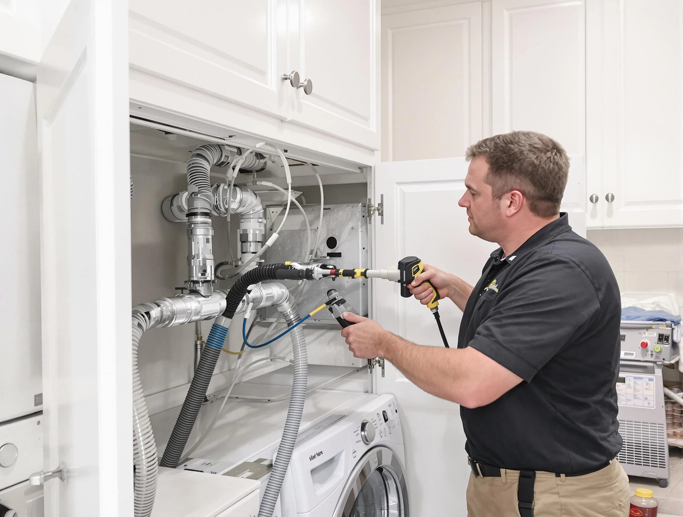 Westford Dryer Vent Cleaning professional removing severe blockage from a clogged dryer vent in Westford