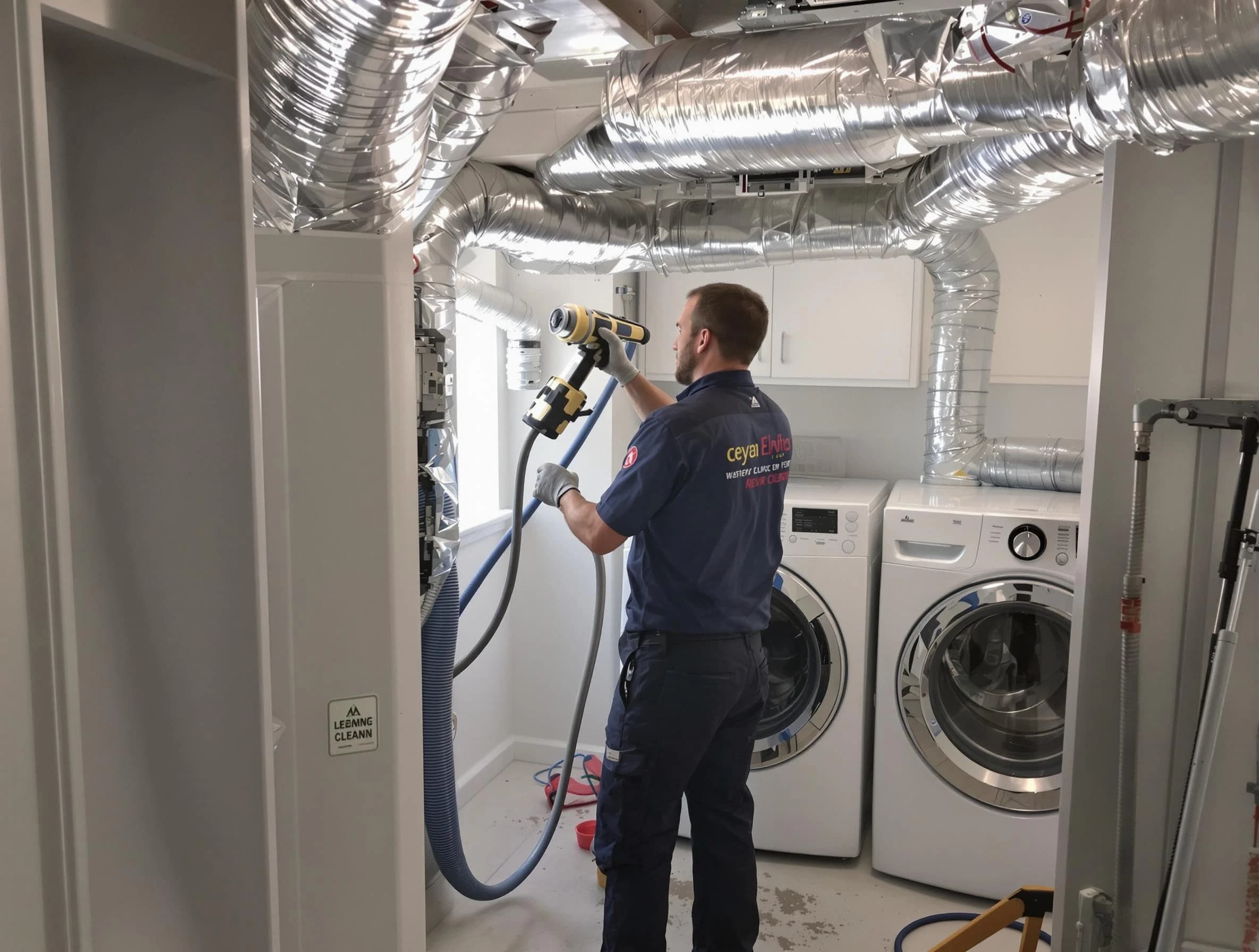Westford Dryer Vent Cleaning specialist using advanced equipment for thorough duct cleaning in Westford