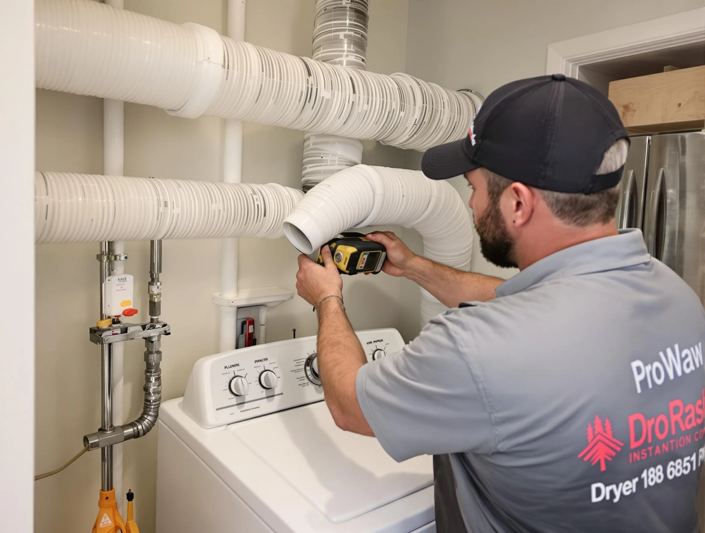 Professional dryer vent hose installation by Westford Dryer Vent Cleaning in Westford